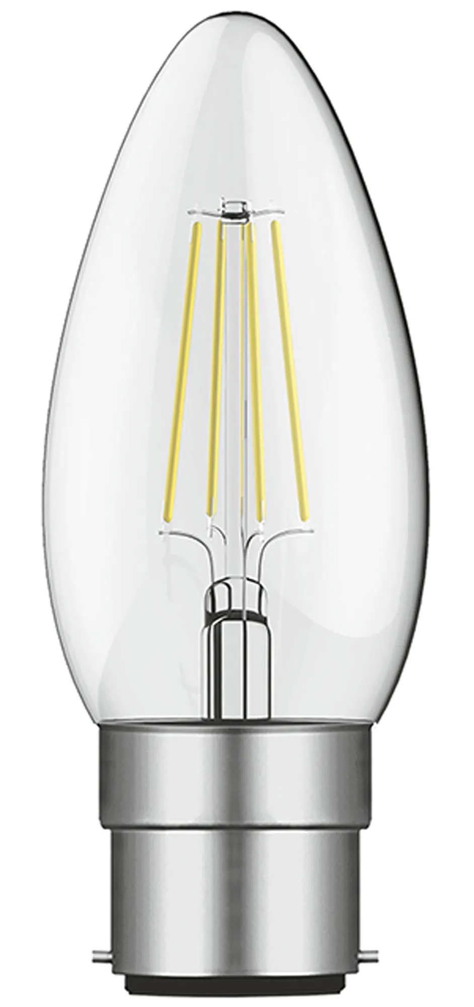 763416233  Value Classic LED Candle B22d Dimmable 4W 2700K 470lm